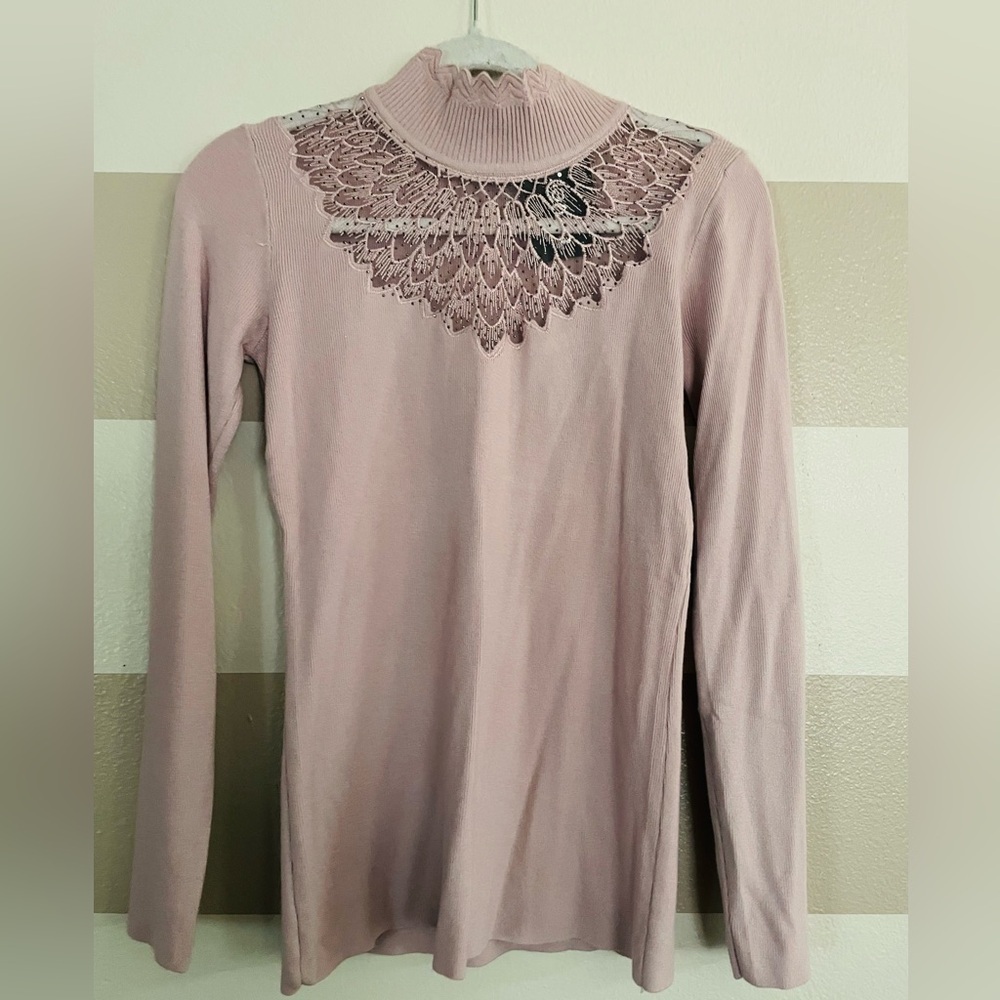 Purple Lace Detail Sweater